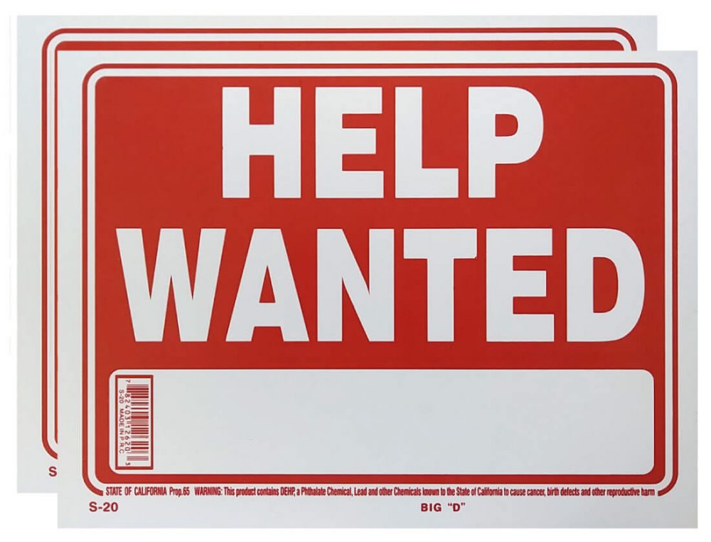 Help Wanted Sign 2 Pack S-20