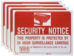 Security Notice Sign 4 Pack