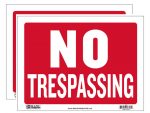 No Trespassing Sign 2 Pack S-13