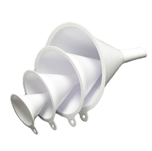 Chef Craft 4-Piece Plastic Funnel Sets, White (Pack of 12)