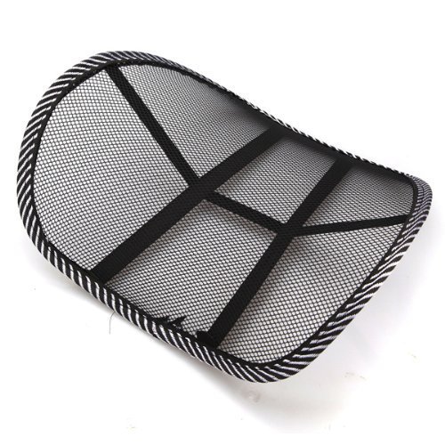 DLUX Set Of Practical Black and White Grid Air Flow Breathable Office & Seat Posture Lumbar Support Mesh