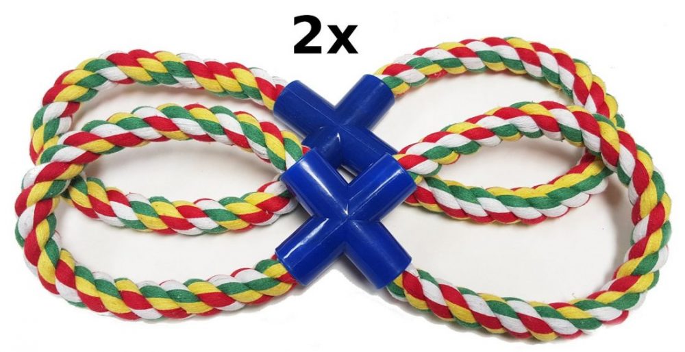 DLUX Set of 2, Figure Eight Tug-O-Rope Durable 13" Pet Toy