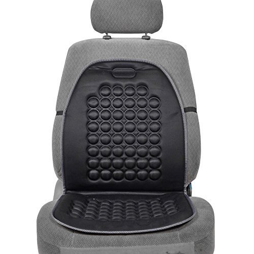 Deluxe SC777 Magnetic Bubble Car Seat Cushion For Lower/Middle/Upper Back Comfort - 1pc Padded Cover (Black)