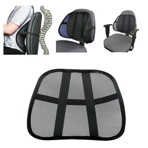 Lumbar Support Mesh Back Support Cushion for Car Seat, Office Chair, Gaming  Chair (Black, 2 Pack)