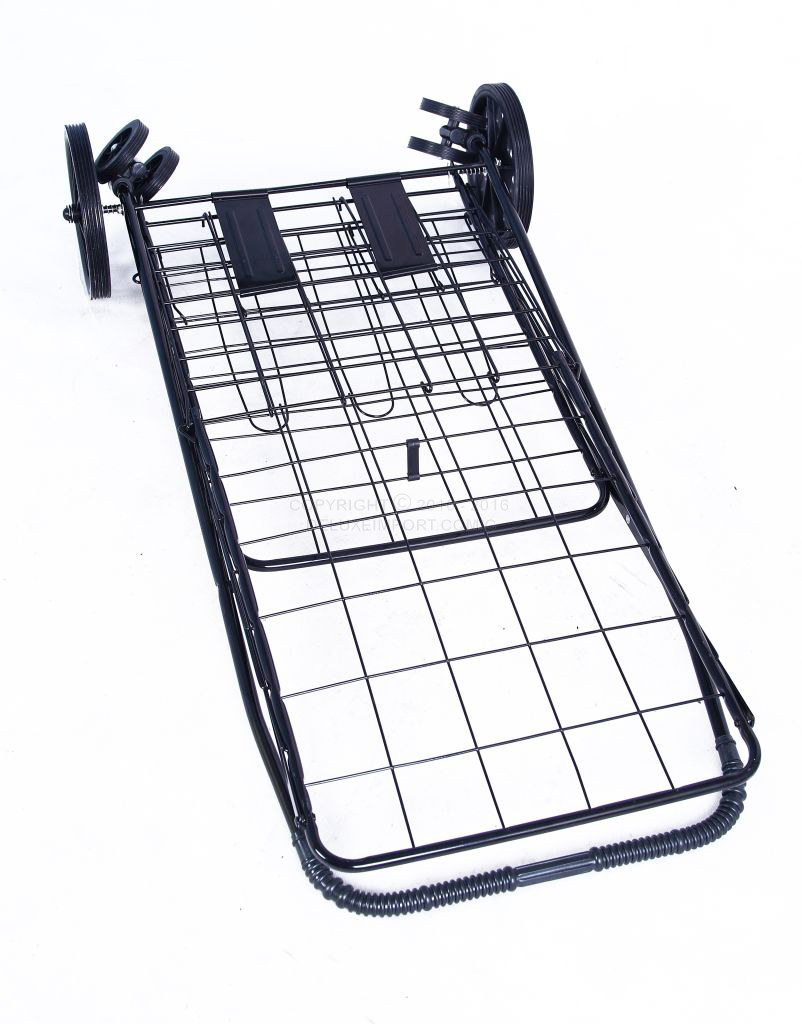 DLUX Folding Shopping Cart with Swivel Wheels & Double Basket (Black, Red, Blue, Jumbo Size)