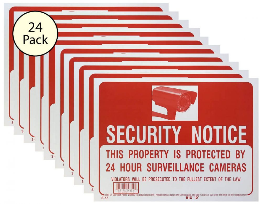 Security Notice Sign 24 Pack S-20